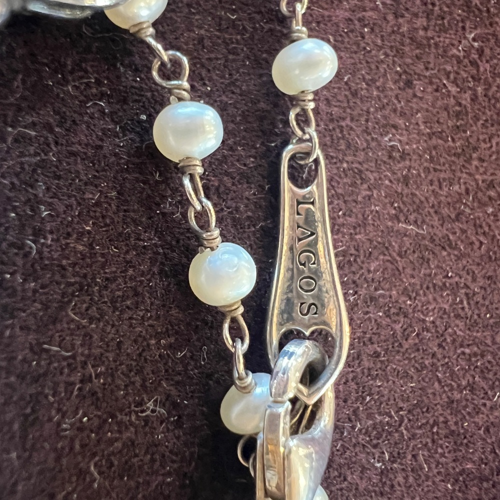 LAGOS Luna Pearl and Sterling beaded tassel necklace - Picture 5 of 10